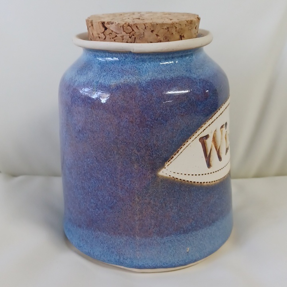 VINTAGE 1991 Dr. Brophy's Pottery Word Jar with Cork Lid - WISHES - Picture 3 of 13
